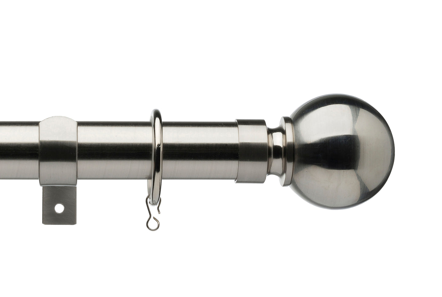 Universal Ball 28mm 3-Sided Bay Window Curtain Pole 500cm - Satin Steel