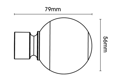 Universal Ball 28mm Metal Curtain Pole - Chrome