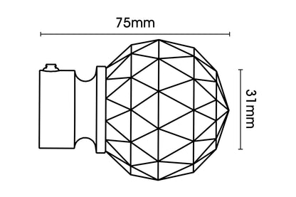 Universal Faceted Ball 28mm Metal Curtain Pole - Antique Brass
