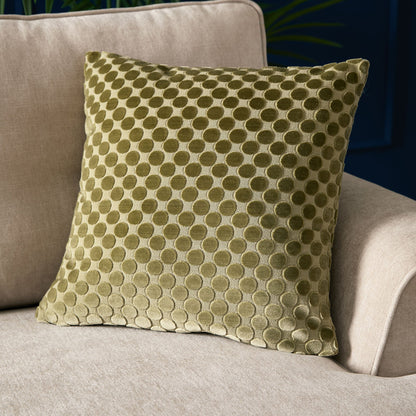Soiree Velvet Spot Cushion - Green