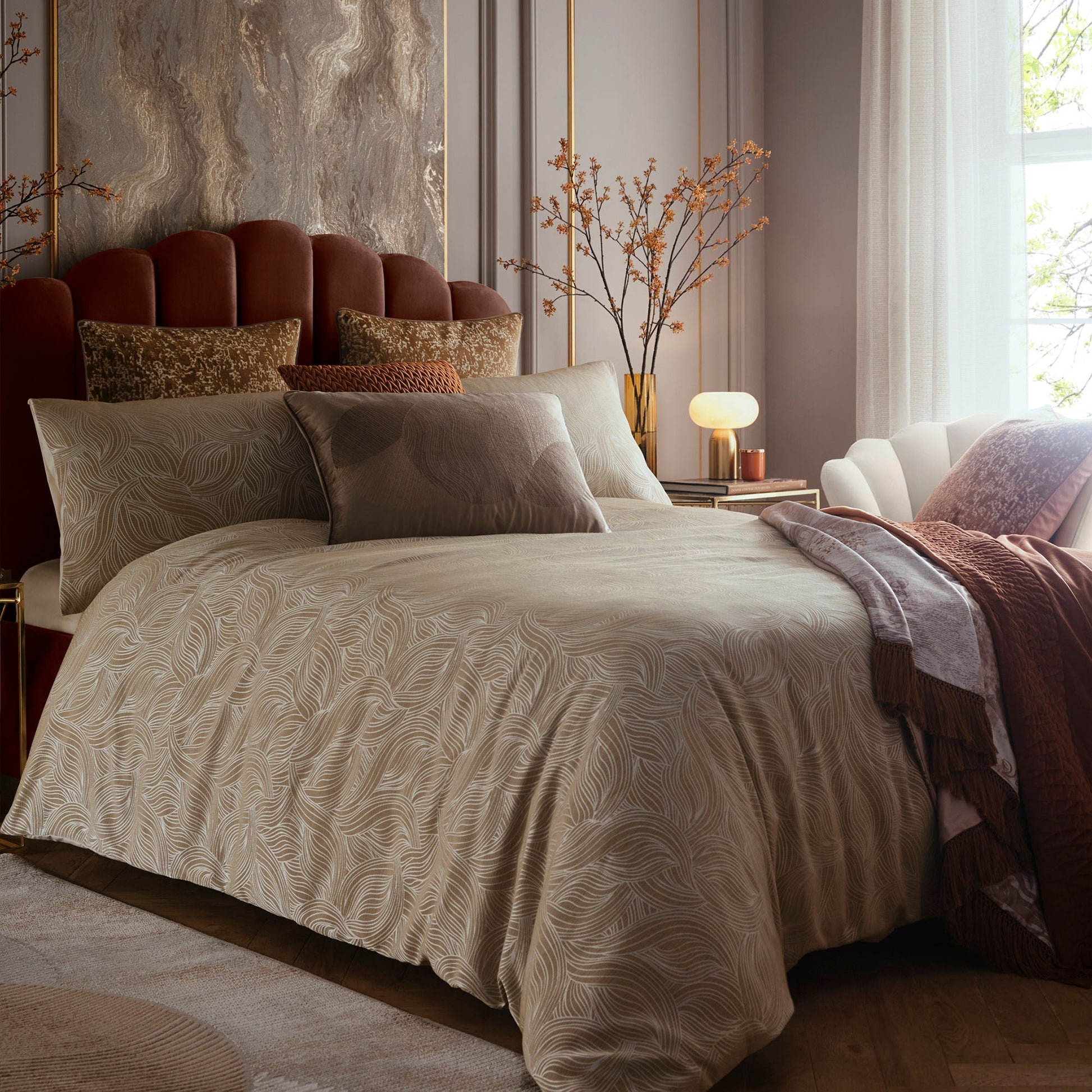 Venus Primavera Throw in Natural 130 x 180cm - Throw - Laurence Llewelyn-Bowen