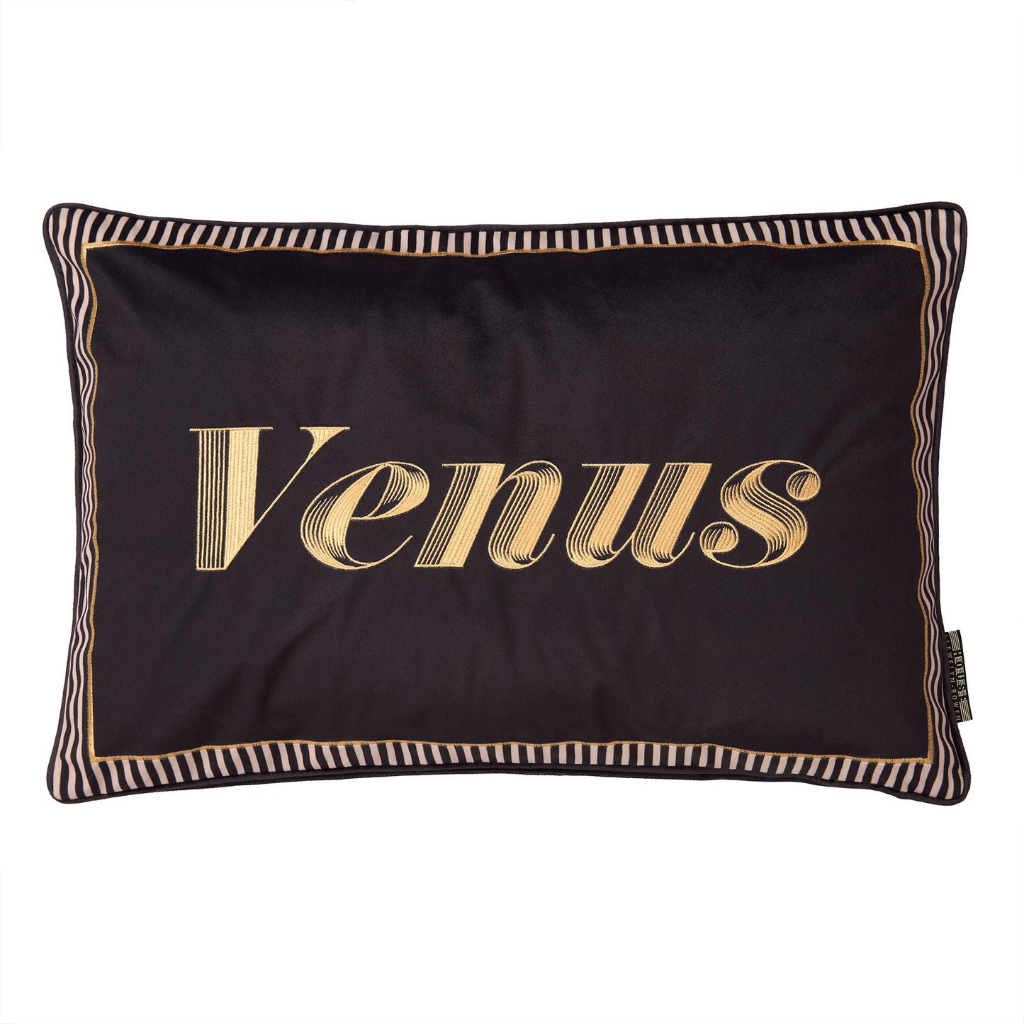 Venus Signature Cushion in Black 40 x 60cm - Cushion - Laurence Llewelyn-Bowen