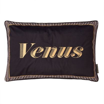 Venus Signature Cushion in Black 40 x 60cm - Cushion - Laurence Llewelyn-Bowen