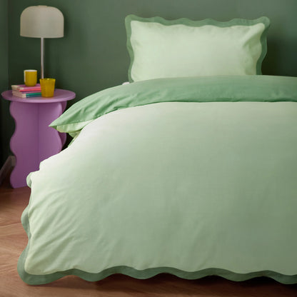 Furn Wiggle Scallop Duvet Cover Set - Green
