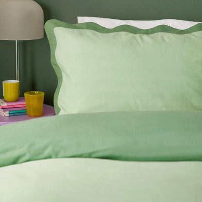 Furn Wiggle Scallop Duvet Cover Set - Green
