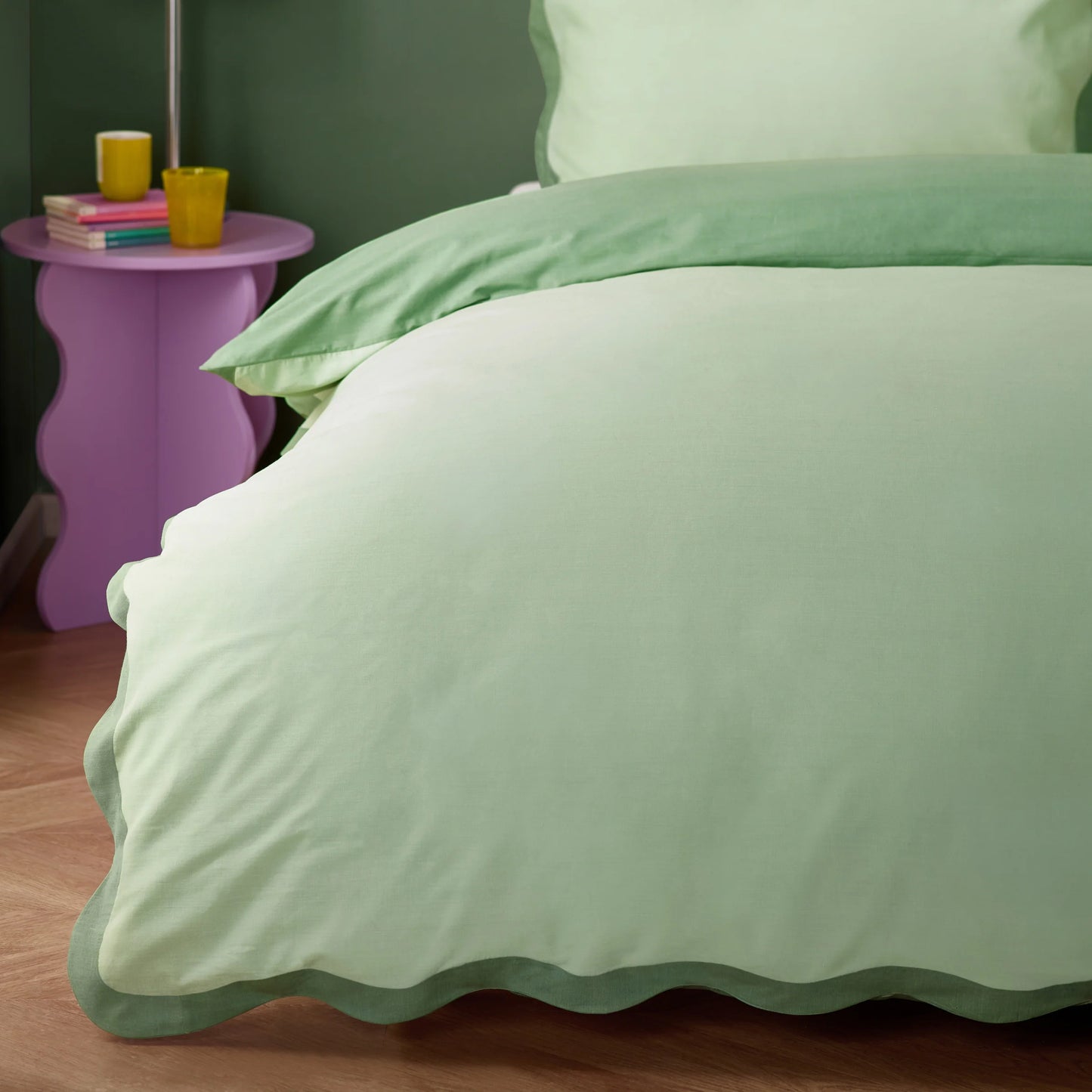 Furn Wiggle Scallop Duvet Cover Set - Green