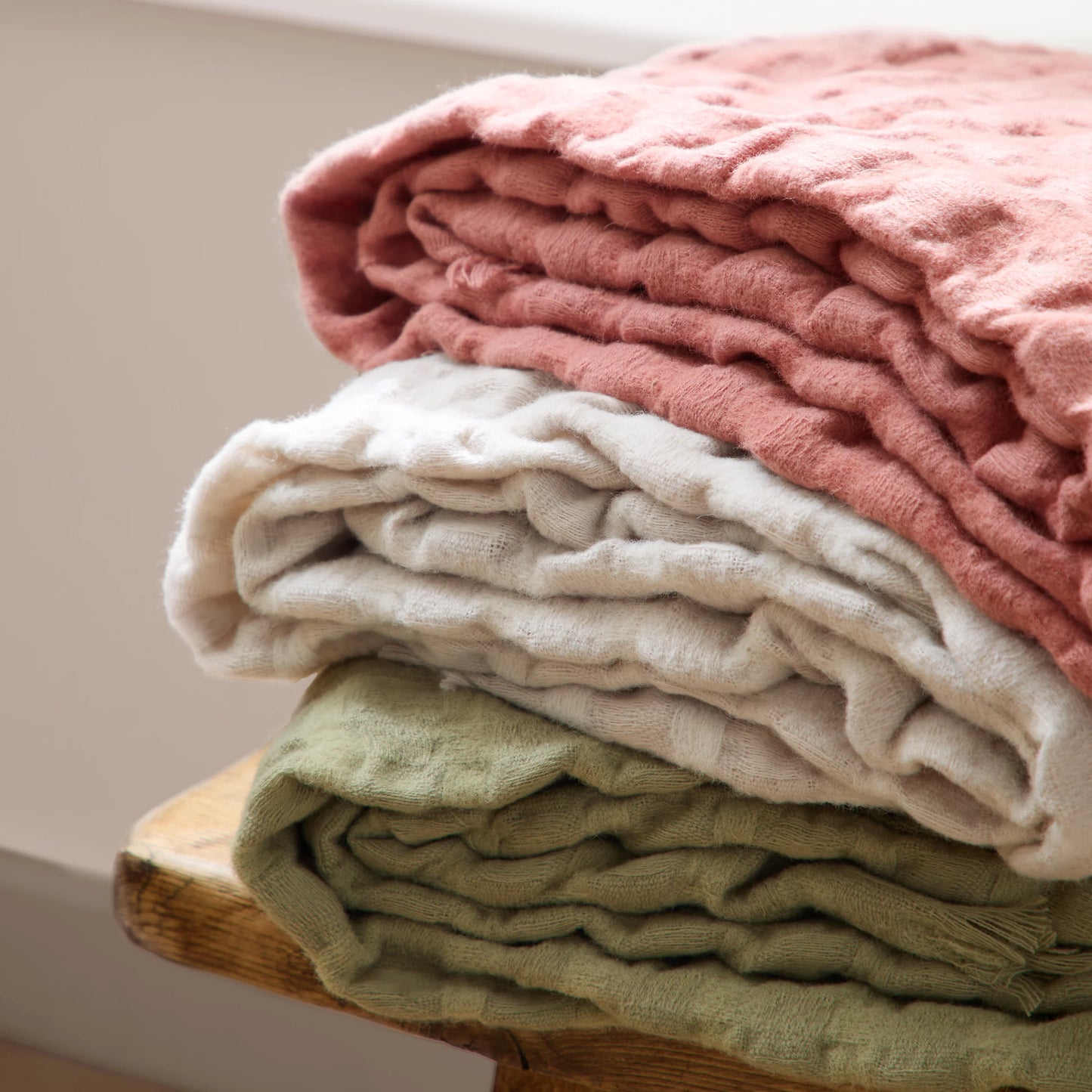 Wylder Walton Waffle Throw - Linen
