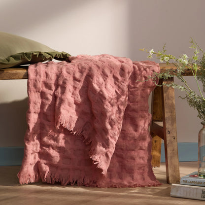 Wylder Walton Waffle Throw - Rose