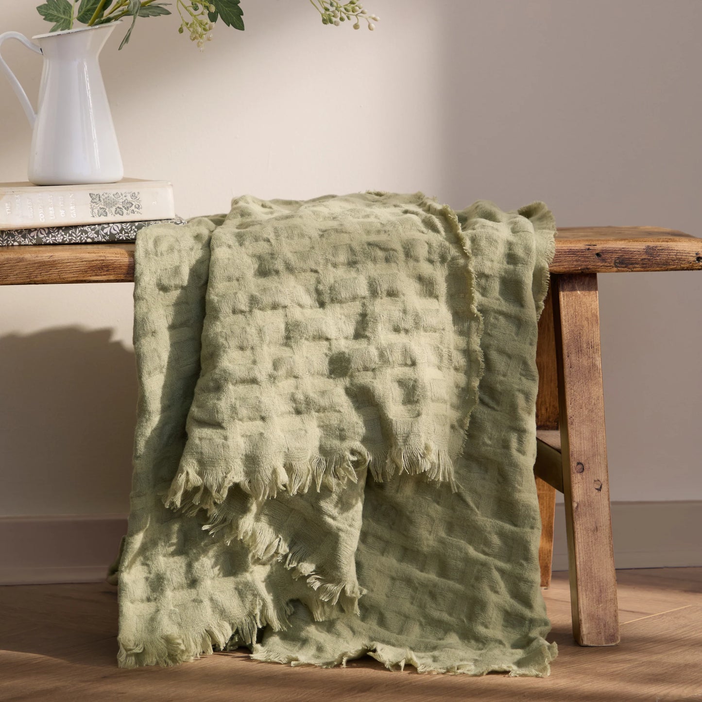 Wylder Walton Waffle Throw - Sage