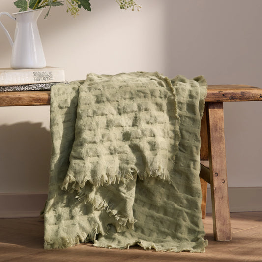 Wylder Walton Waffle Throw - Sage