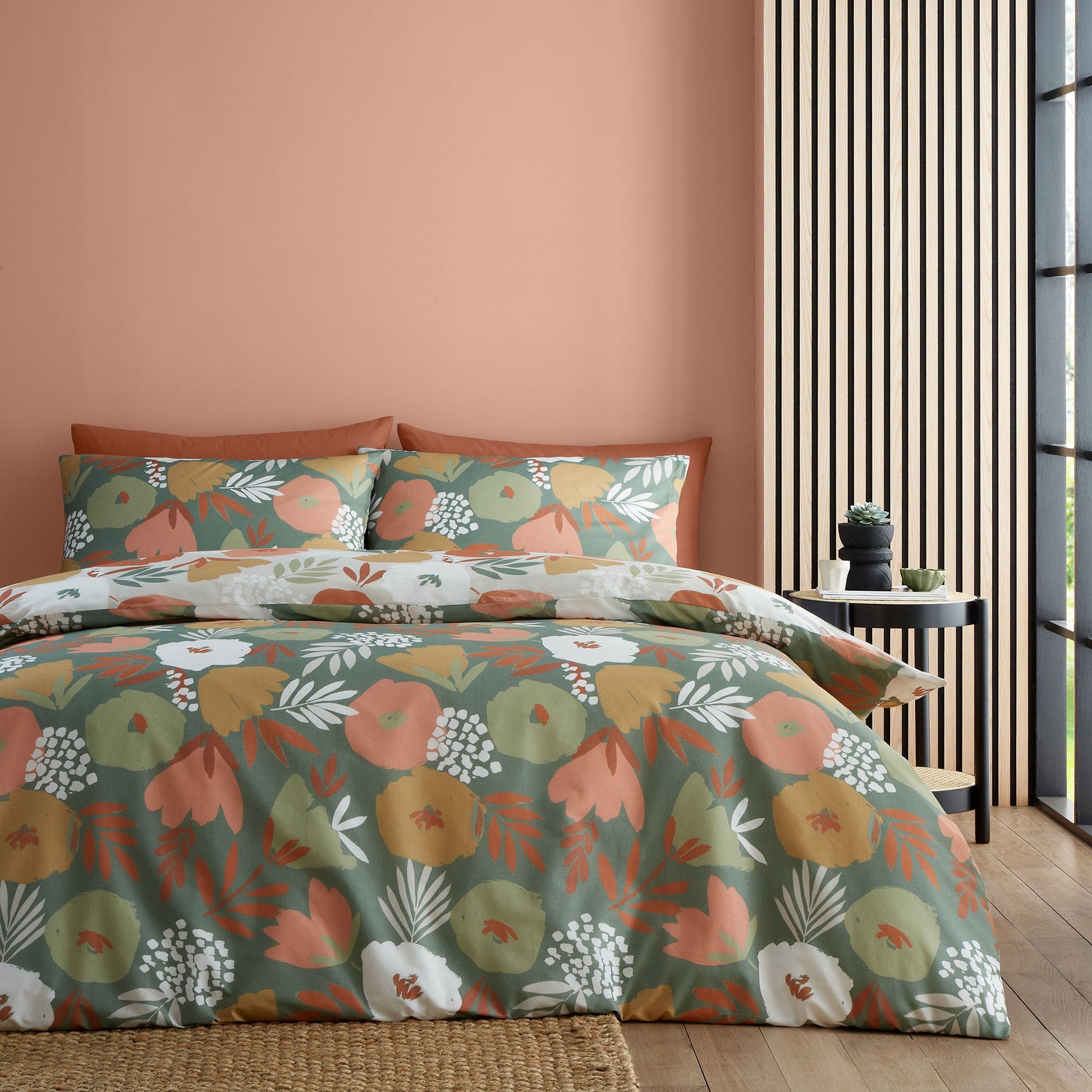 Yasmin Duvet Cover Set by Fusion in Green - Duvet Cover Set - Fusion