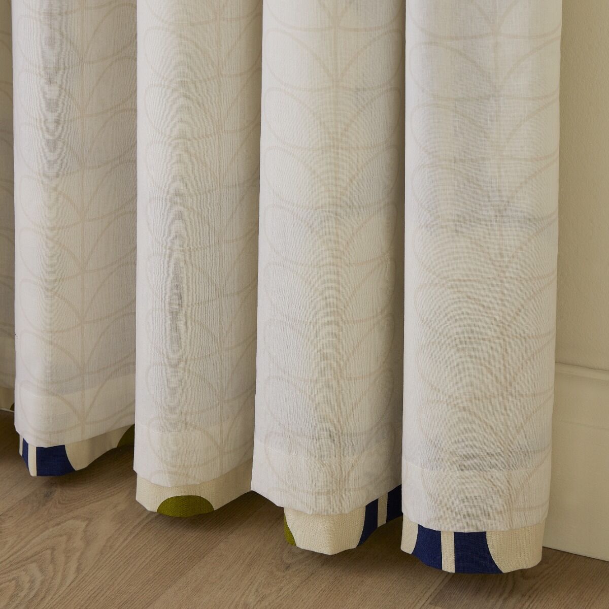 Orla Kiely Abacus Flower Eyelet Curtains - Navy