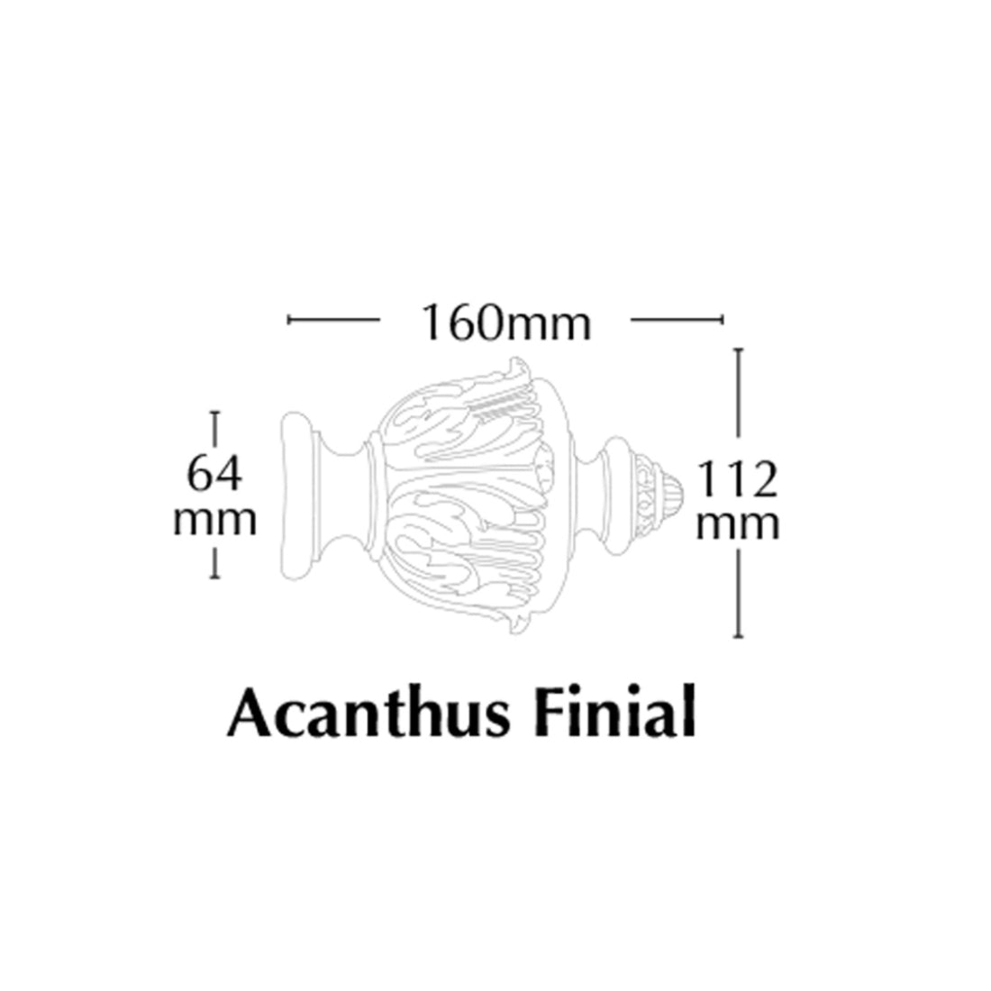 Jones Florentine Acanthus 48mm Wooden Curtain Pole - Oak