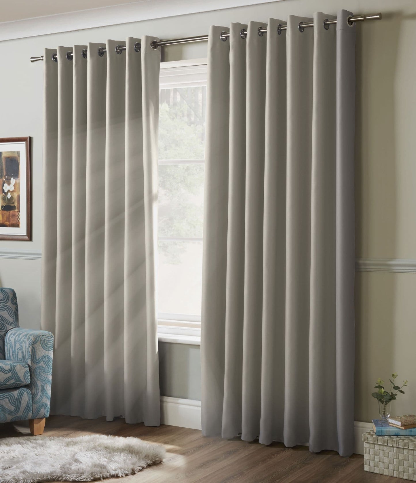 Alan Symonds 100% Blackout Eyelet Curtains - Grey