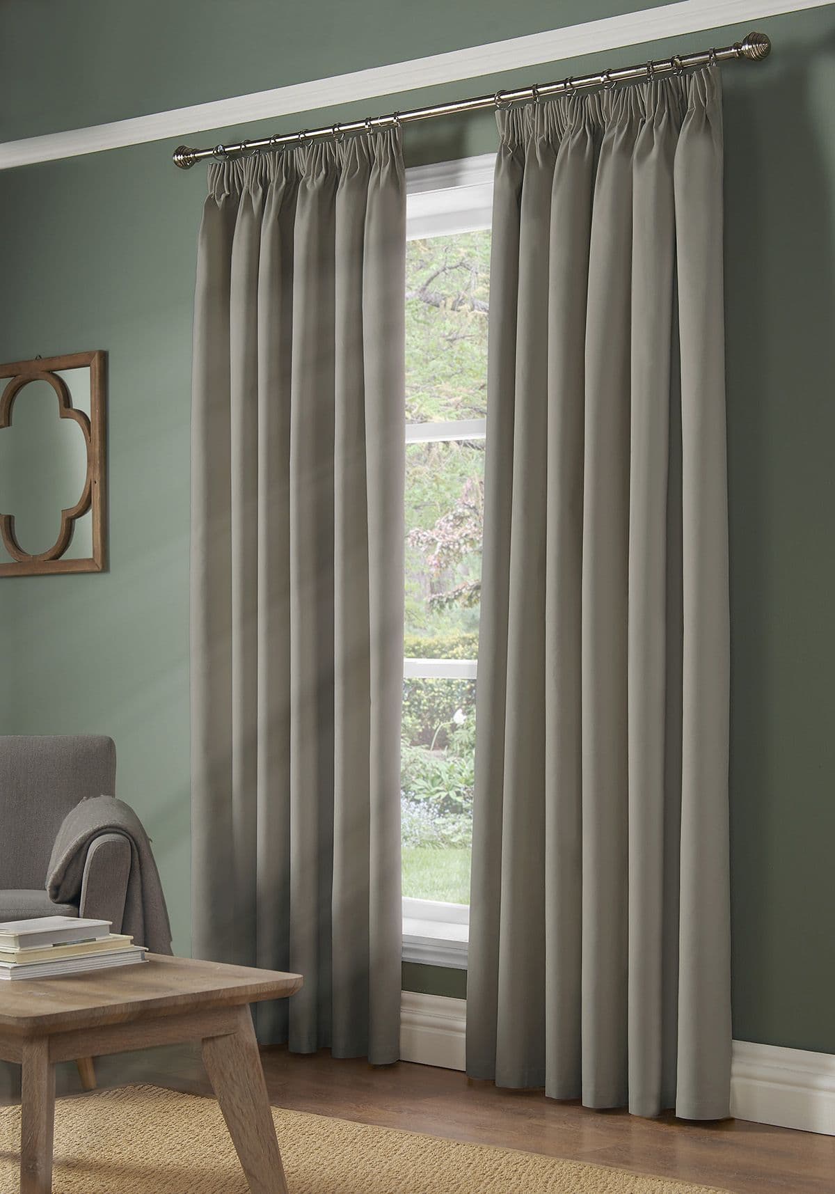 Alan Symonds 100% Blackout Pencil Pleat Curtains - Grey