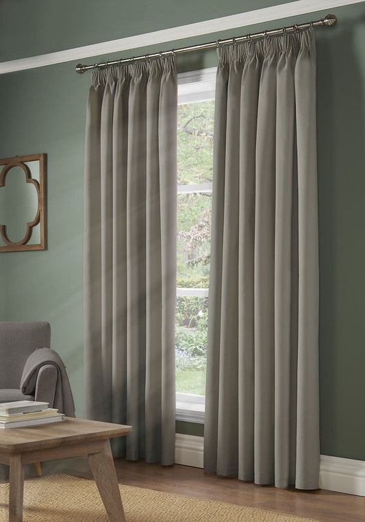 Alan Symonds 100% Blackout Pencil Pleat Curtains - Grey