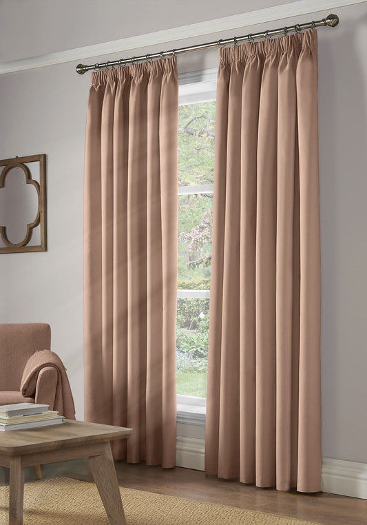 Alan Symonds 100% Blackout Pencil Pleat Curtains - Pink