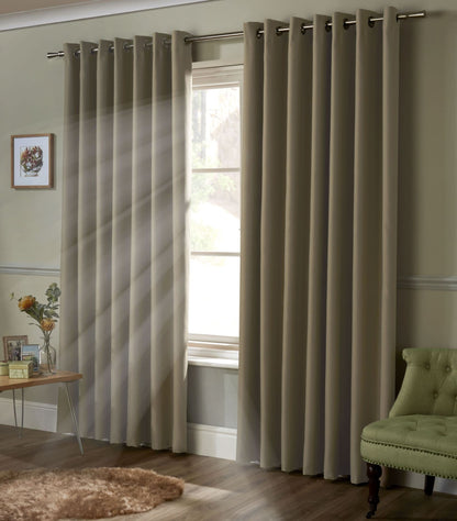 Alan Symonds 95% Blackout Eyelet Curtains - Beige