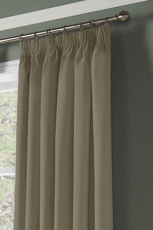Alan Symonds 95% Blackout Pencil Pleat Curtains - Beige