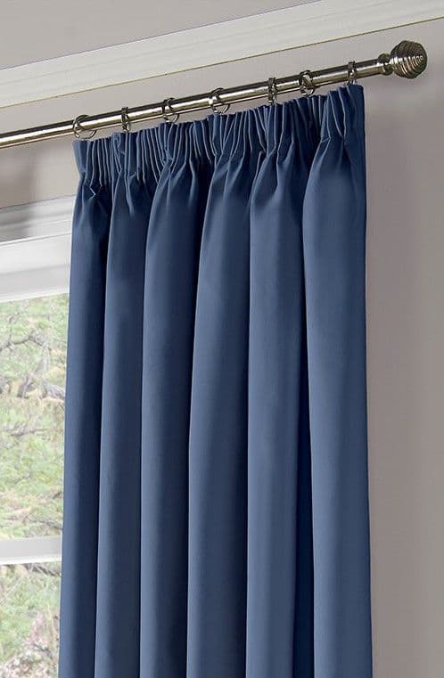 Alan Symonds 95% Blackout Pencil Pleat Curtains - Blue