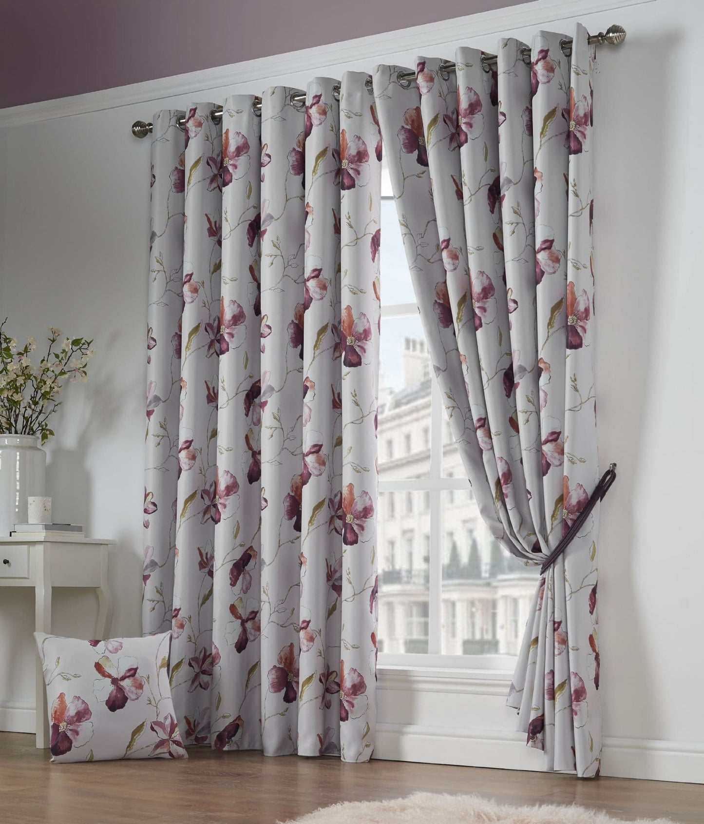 Alan Symonds Ascot Eyelet Curtains - Red