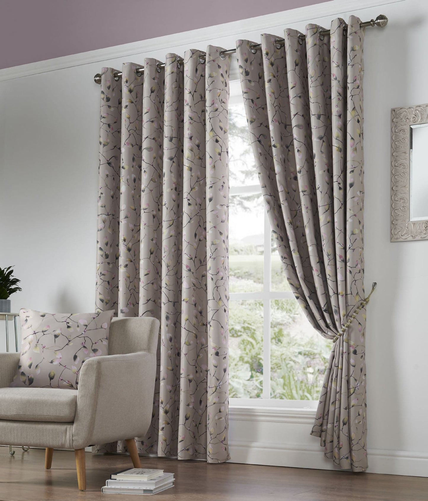 Alan Symonds Blossom Bud Eyelet Curtains - Pink