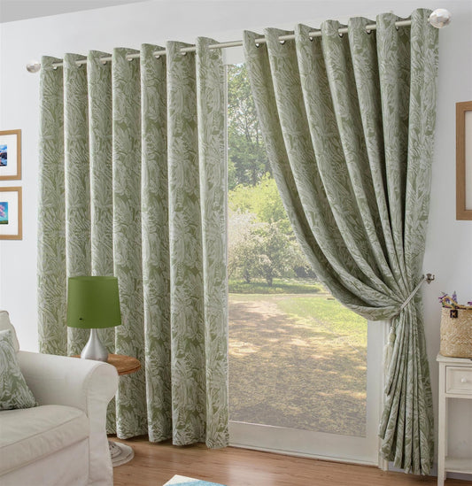Alan Symonds Botanic Eyelet Curtains - Green