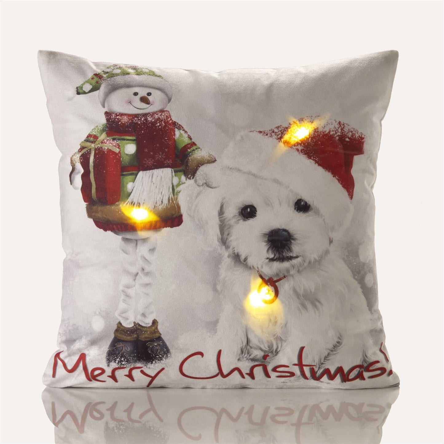 Alan Symonds Christmas LED Westie Filled Cushion