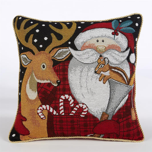 Alan Symonds Christmas Santa Squirrel Filled Cushion