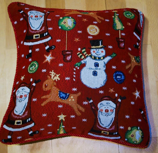 Alan Symonds Christmas Tapestry Filled Cushion