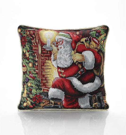 Alan Symonds Christmas Tapestry Santa Filled Cushion