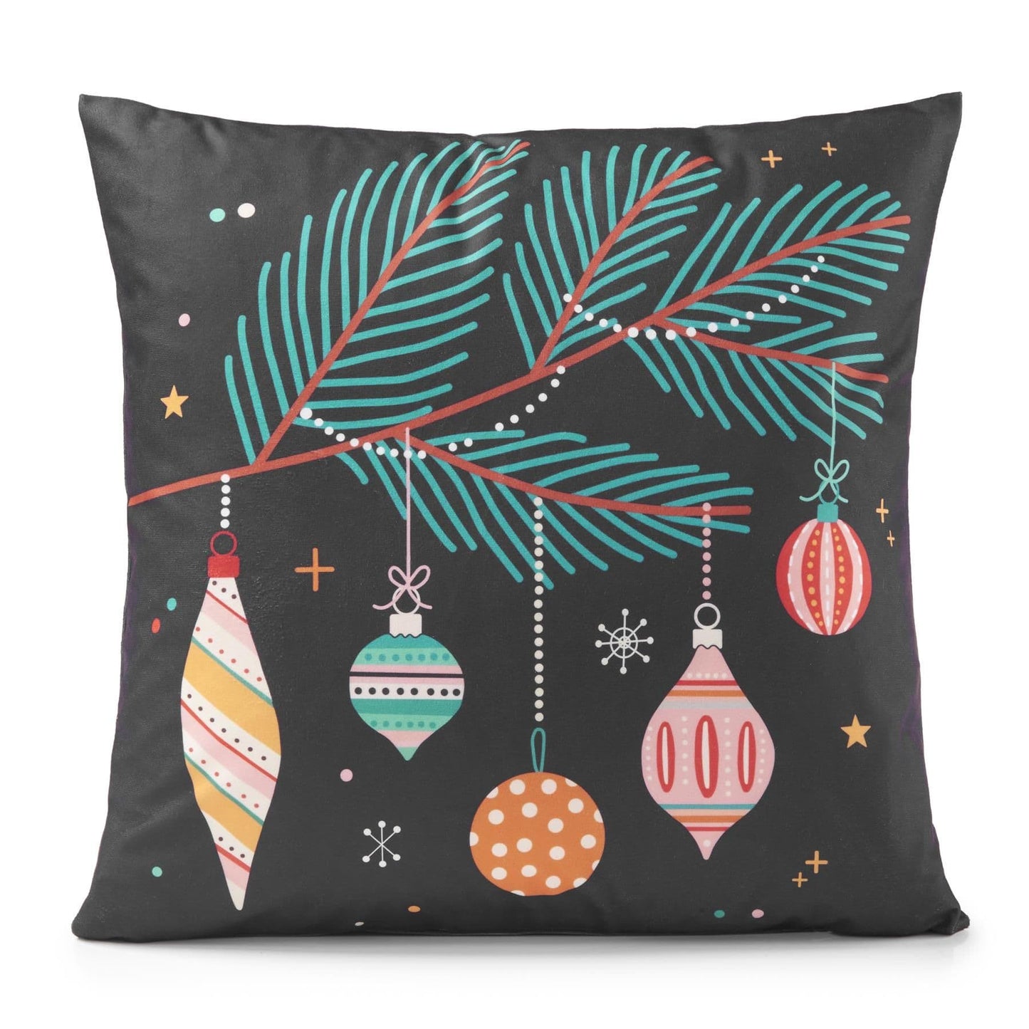Alan Symonds Christmas Velvet Baubles Filled Cushion