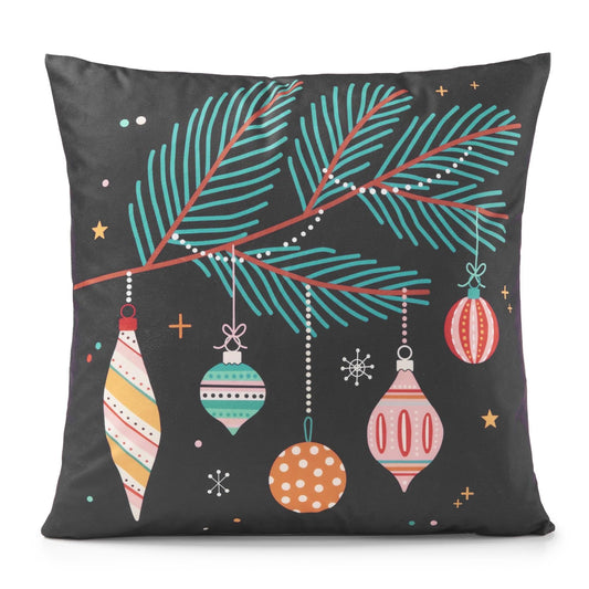 Alan Symonds Christmas Velvet Baubles Filled Cushion