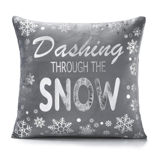 Alan Symonds Christmas Velvet Dashing/Snow Filled Cushion
