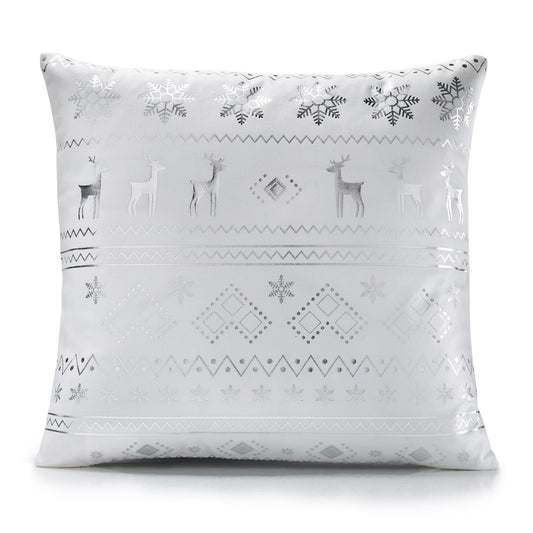 Alan Symonds Christmas Velvet Reindeer White/Silver Filled Cushion