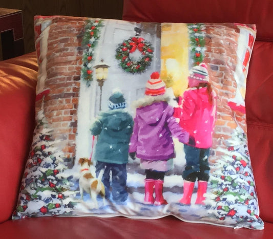 Alan Symonds Christmas Velvet Singers Filled Cushion