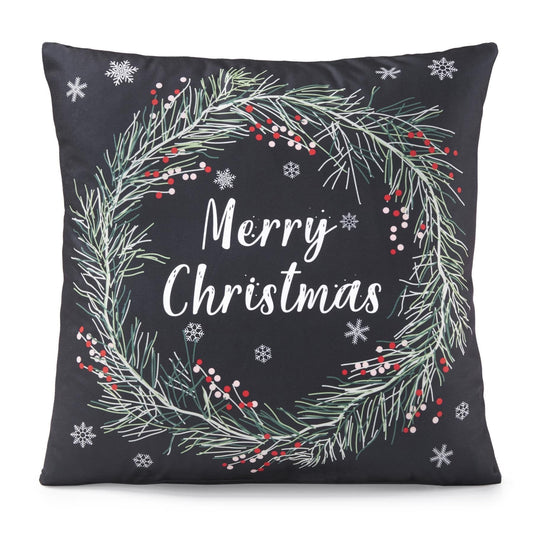 Alan Symonds Christmas Velvet Wreath Filled Cushion
