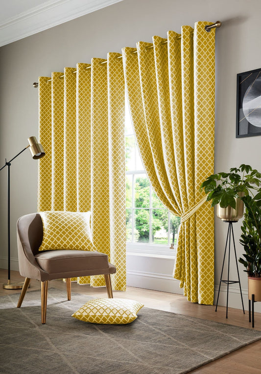 Alan Symonds Cotswold Eyelet Curtains - Ochre