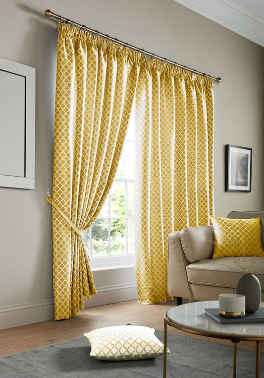 Alan Symonds Cotswold Pencil Pleat Curtains - Ochre