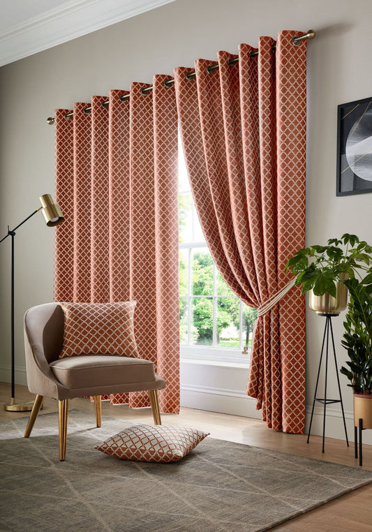 Alan Symonds Cotswold Eyelet Curtains - Orange