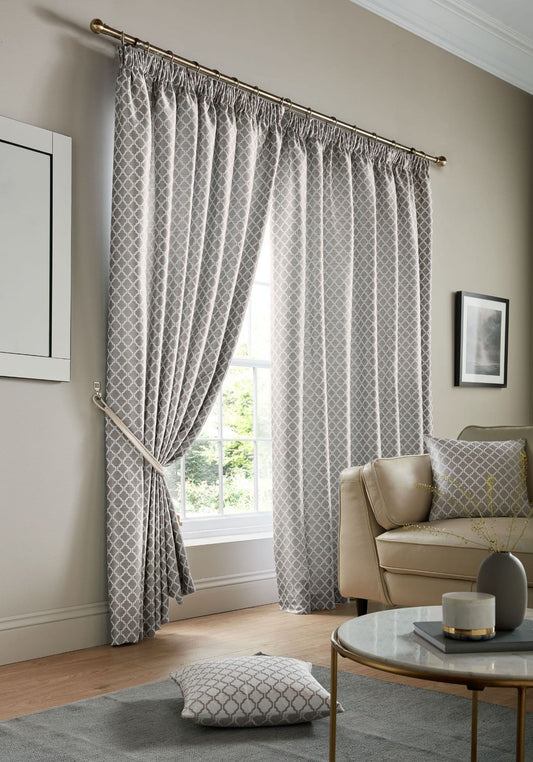 Alan Symonds Cotswold Pencil Pleat Curtains - Silver