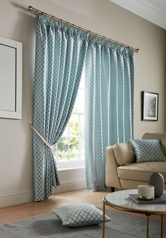 Alan Symonds Cotswold Pencil Pleat Curtains - Teal