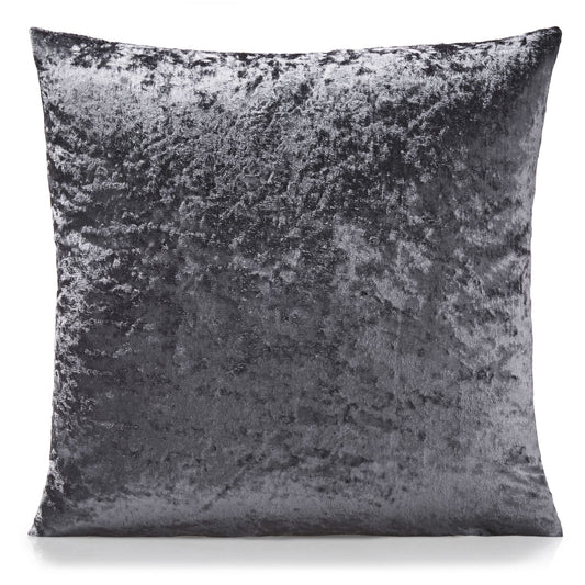 Alan Symonds Crushed Velvet Filled Cushion - Charcoal
