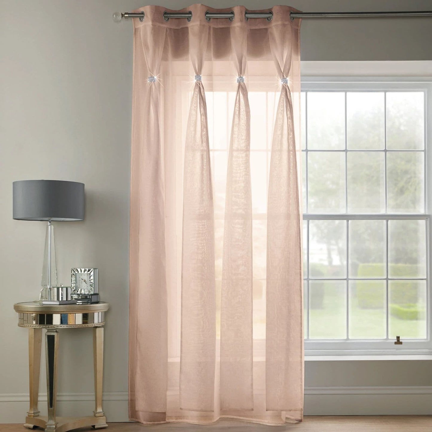 Alan Symonds Diana Eyelet Voile Panel - Blush