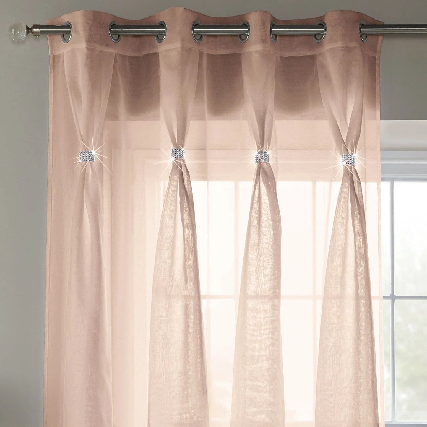 Alan Symonds Diana Eyelet Voile Panel - Blush