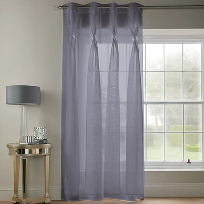 Alan Symonds Diana Eyelet Voile Panel - Silver