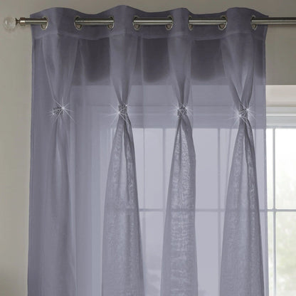 Alan Symonds Diana Eyelet Voile Panel - Silver