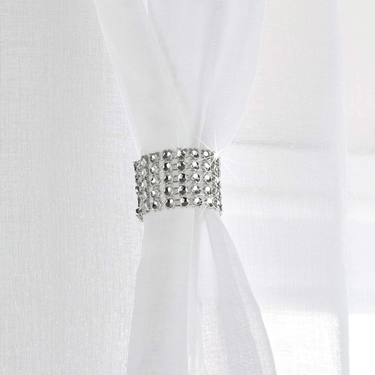 Alan Symonds Diana Eyelet Voile Panel - White