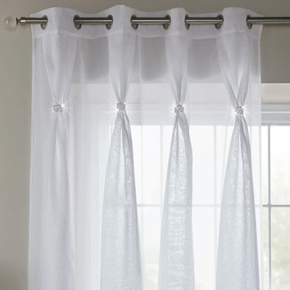 Alan Symonds Diana Eyelet Voile Panel - White
