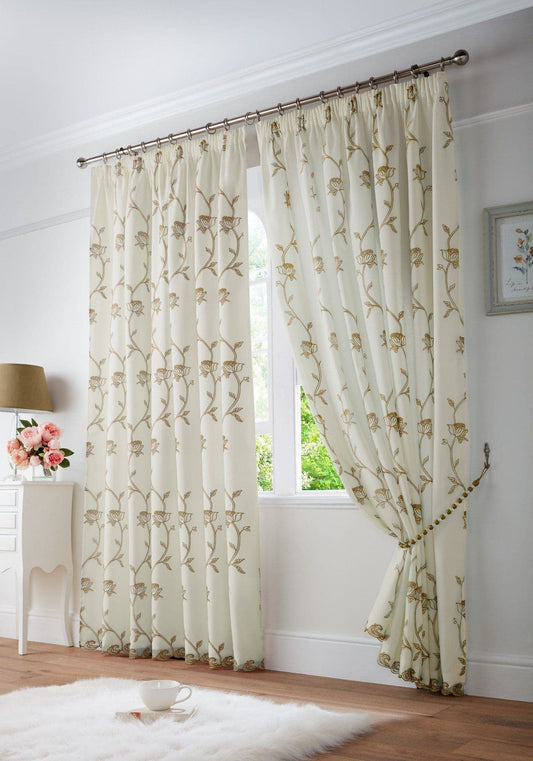 Alan Symonds Exeter Pencil Pleat Curtains - Latte